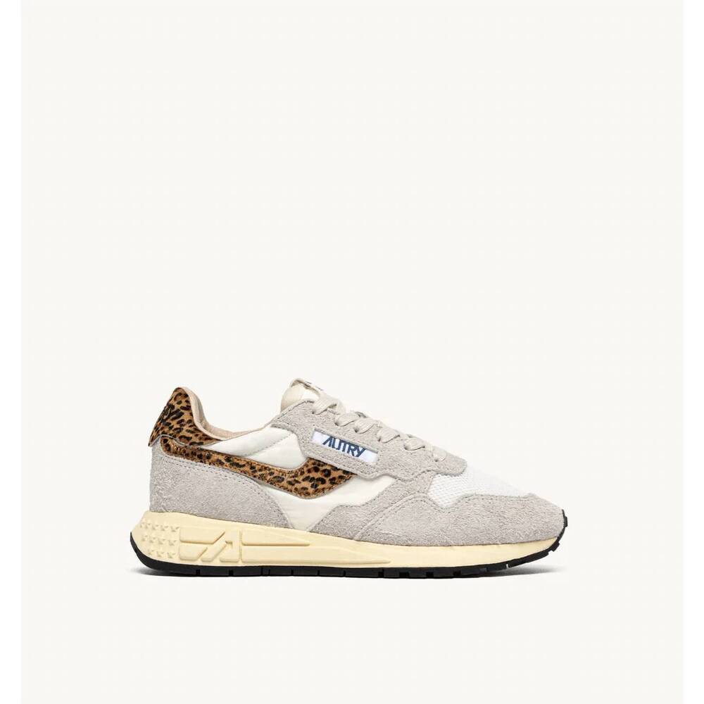 NEW AUTRY women's reelwind low sneaker in white/leopard
